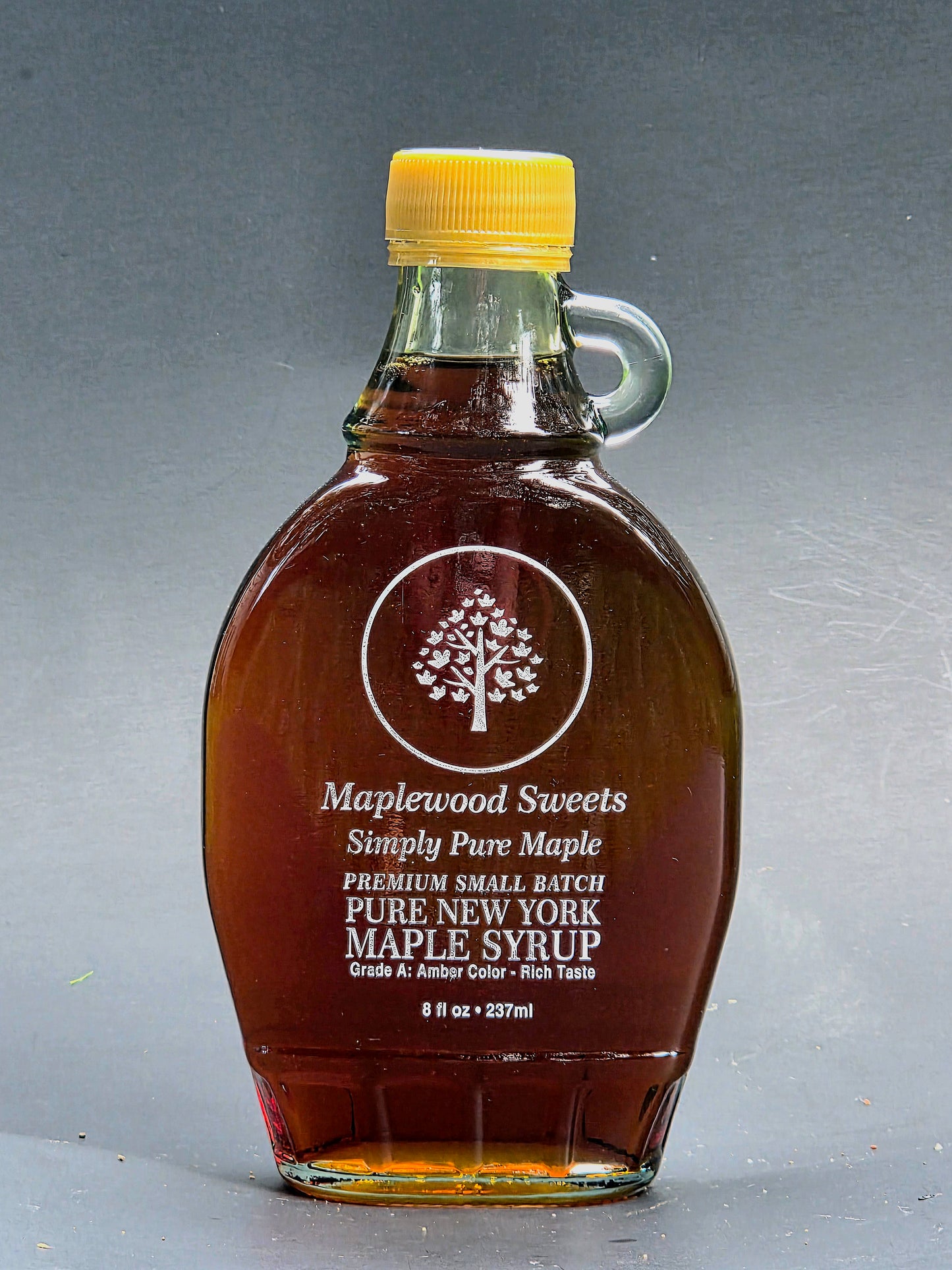 Pure maple syrup 1/2 pint glass