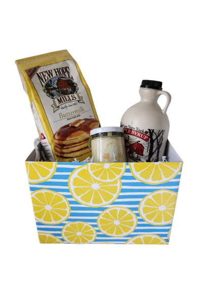 Gift Box with Syrup, Pancake Mix and Cream