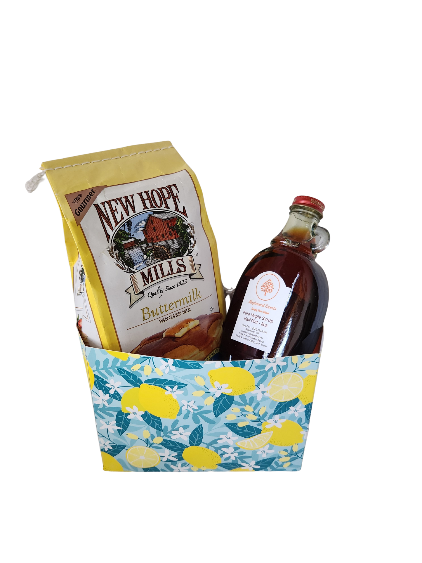Gift Box with Syrup and Pancake Mix