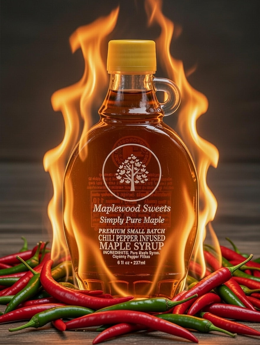 Spicy Hot Chili Pepper infused maple syrup